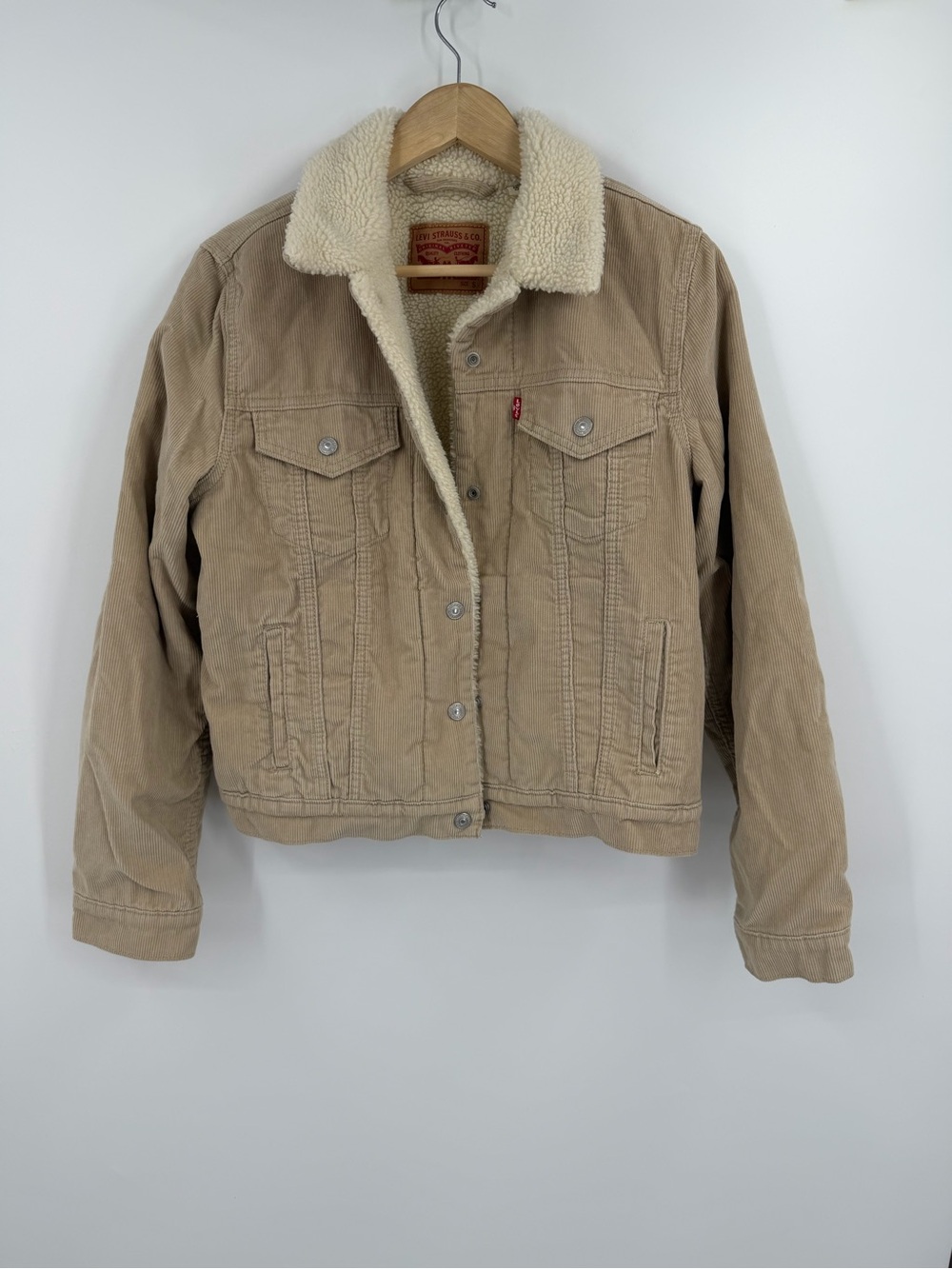 Levis Sherpa Lined Corduroy Trucker Jacket Womens S